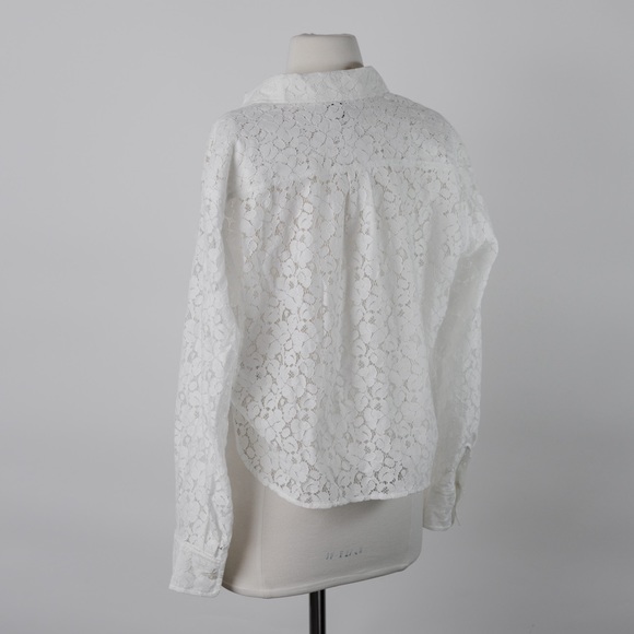 NEW Gap Cropped White Lace Shirt XS - Picture 7 of 11